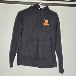Black Hoodie with Winnie the Pooh Graphic